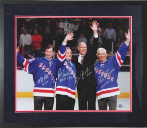 Framed NY Rangers Mark Messier Night LE Autographed Rangers Retired Jersey Numbers 16” x 20” Photo