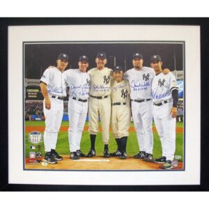 Framed NY Yankees Final Game At Yankee Stadium Perfect Game Pitchers And Catchers 6 Signature 16×20 Photo