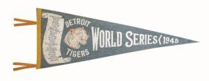 Framed Original 1945 Detroit Tigers World Series Pennant