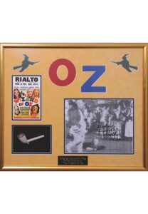 Framed Original Munchkin Clay Pipe from “The Wizard of Oz” with Mickey Carroll Autographed Photo