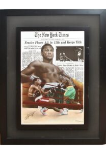 Framed Oversized Joe Frazier Autographed Display Piece