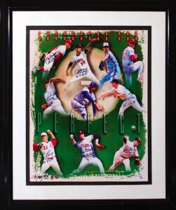 Framed Perfect Game Pitchers Autographed Poster