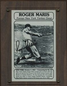 Framed Roger Maris Autographed Photo