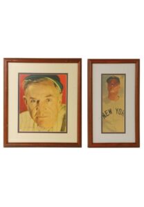 Framed Roger Maris & Casey Stengel Autographed Newspaper Photos