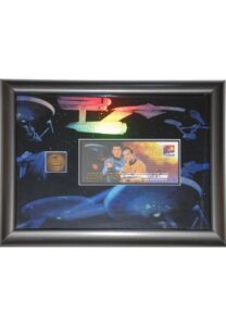 Framed Signed Limited Edition First Day Stamp Star Trek