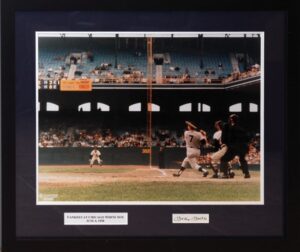 Framed & Signed Mickey Mantle Cut Display