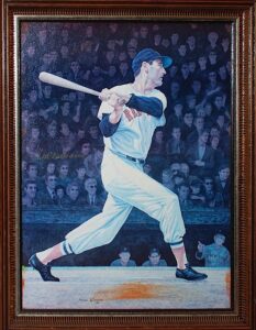 Framed Ted Williams Autographed Painting