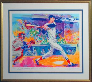 Framed Ted Williams & LeRoy Neiman Autographed Lithograph Inscribed “Splendid Splinter”