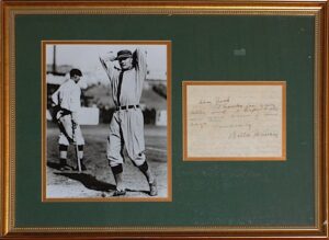 Framed Walter Johnson Autographed Letter with Photo