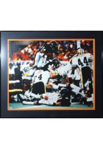 Framed Walter Payton Autographed 16×20″ Photo, 10/7/1984 Record-Breaking Ticket Stub & “Sweetness” Retirement Ceremony Program