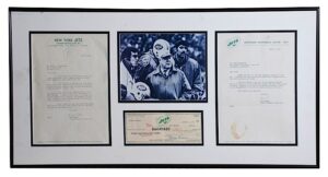 Framed Weeb Ewbank NY Jets Autographed Piece