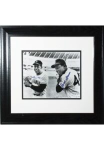 Framed Willie Mays & Hank Aaron Autographed Photo