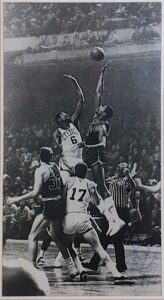 Framed Wilt Chamberlain Autographed Photo With Bill Russell