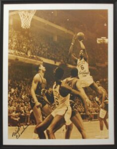 Framed Wilt Chamberlain & Bill Russell Autographed 16×20 Photo