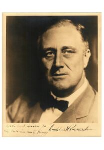 Franklin Roosevelt Single-Signed Photo