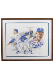 George Brett Kansas City Royals Autographed “The Swing” Framed LE Print