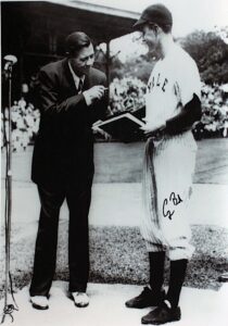 George Bush Sr. Single-Signed Baseball & Autographed Photo with Babe Ruth