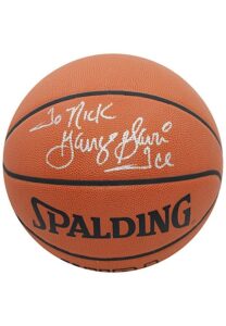 George “Iceman” Gervin Autographed Spalding Basketball