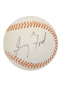 Gerald Ford Single Signed Baseball Belonging to Sparky Anderson