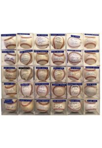 Grouping Of Hall Of Famers & Stars Single-Signed & Inscribed “To Mike” Baseballs Including Mays, DiMaggio, Musial, Seaver, Aaron & More