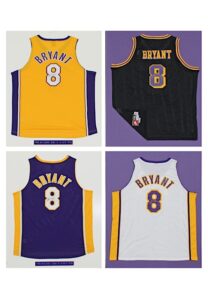 Grouping Of Kobe Bryant Los Angeles Lakers Autographed Jerseys