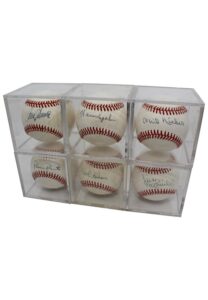 Hall Of Fame National League Starting Pitchers Single-Signed ONL Baseballs Including Seaver, Spahn, Marichal, & Others