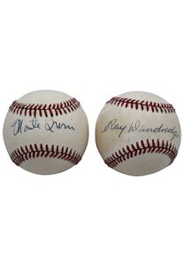 Hall Of Fame Negro Leaguers Single-Signed Baseballs – Irvin & Dandridge