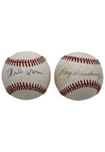 Hall Of Fame Negro Leaguers Single-Signed Baseballs – Irvin & Dandridge