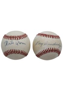 Hall Of Fame Negro Leaguers Single-Signed Baseballs – Irvin & Dandridge