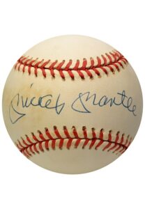 Hall Of Famers Single-Signed Baseballs Including Mantle, DiMaggio, Koufax & More