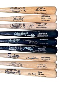 Hall Of Famers Single-Signed Bats – Mays, Aaron & More