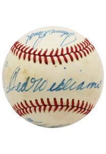 Hall Of Famers & Stars Multi-Signed Baseball Including Williams & Bench