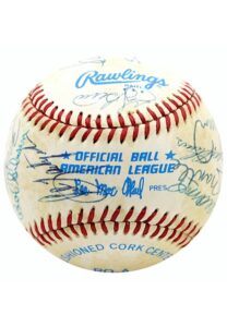 Hall Of Famers & Stars Multi-Signed Baseball With Maris, Mantle & More