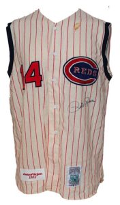 Hank Aaron Braves & Pete Rose Reds Autographed Mitchell & Ness Jerseys