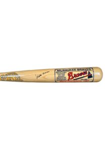 Hank Aaron Milwaukee Braves Signed Bat