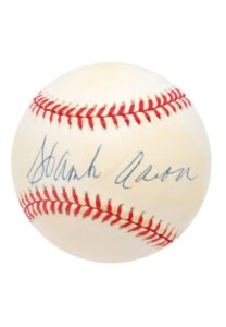 Hank Aaron Single Signed Baseball