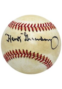 Hank Greenberg Single-Signed OAL Baseball