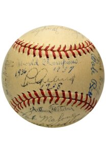 High Grade 1937 New York Yankees Team-Signed OAL Baseball With Outstanding SS Gehrig