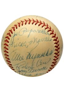 High Grade 1954 New York Yankees Team-Signed OAL Baseball Featuring Bold Mantle & Stengel