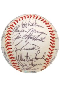 High-Grade 1975 New York Yankees Team-Signed Baseball with Munson