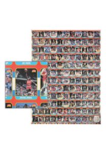 High Grade 1986 Fleer Basketball Complete Set Uncut Sheet With Pristine MJ Rookie