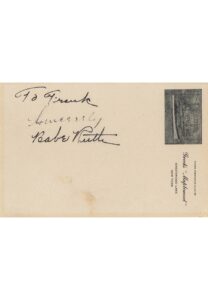 High Grade Babe Ruth Autograph On Hotel Stationery