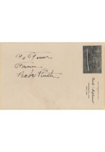 High Grade Babe Ruth Autograph On Hotel Stationery