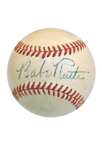 High Grade Babe Ruth Single-Signed Baseball