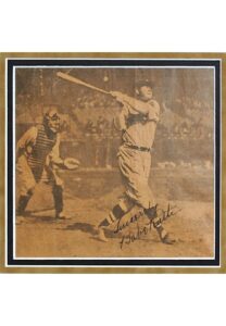 High-Grade Babe Ruth Single-Signed Large Format Newspaper Print