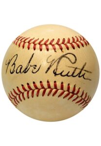 High Grade Babe Ruth Single-Signed ONL With Bold Sweet Spot Signature