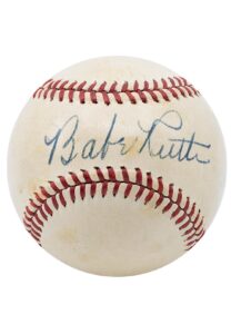 High Grade Circa 1940 Babe Ruth Single-Signed Ball