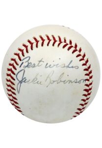 High Grade Jackie Robinson Single-Signed & Inscribed “Best Wishes” ONL Baseball