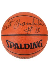 High Grade Wilt Chamberlain Single-Signed Spalding Official Basketball