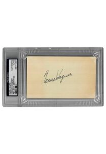 Honus Wagner Autographed Index Card